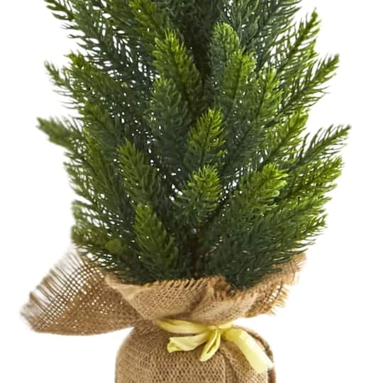 3 Pack 15" Unlit Mini Cypress & Pine Artificial Christmas Trees With Burlap Base 4 3 Pack 15" Unlit Mini Cypress & Pine Artificial Christmas Trees With Burlap Base - Image 4