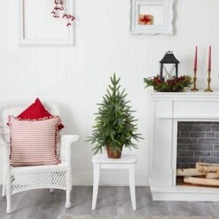 2.5ft. Pre-Lit Christmas Tree With Planter, Clear Lights -Northlight Sale Store D292909S 22