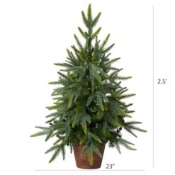 2.5ft. Pre-Lit Christmas Tree With Planter, Clear Lights -Northlight Sale Store D292909S 23