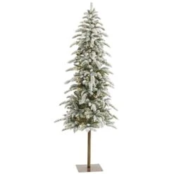 6.5ft. Pre-Lit Washington Alpine Artificial Christmas Tree, White Warm LED Lights