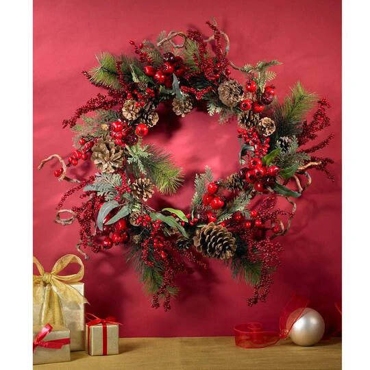 24" Red Berry Wreath 3 24" Red Berry Wreath - Image 3