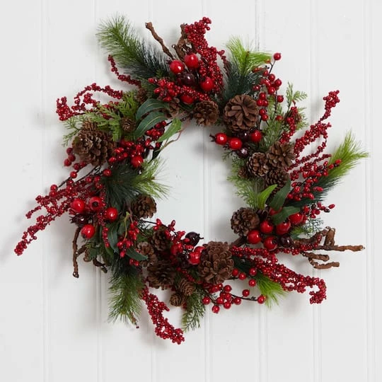 24" Red Berry Wreath 4 24" Red Berry Wreath - Image 4