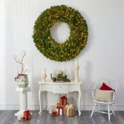 5ft. Pre-Lit Pine & Pinecone Artificial Christmas Wreath -Northlight Sale Store D292976S 4