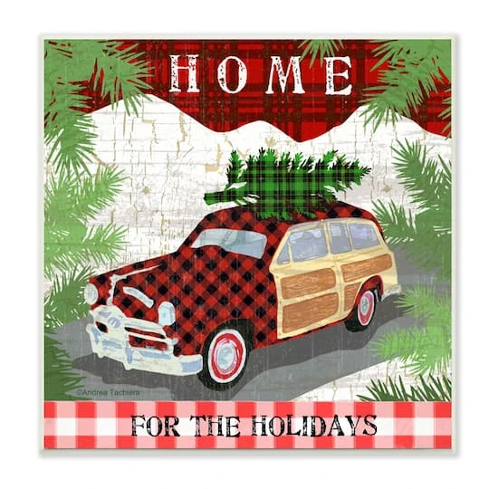 Stupell Industries Home For The Holidays Station Wagon Wooden Wall Plaque 2 Stupell Industries Home For The Holidays Station Wagon Wooden Wall Plaque - Image 2