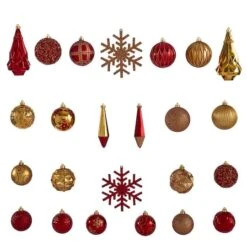 52ct. 6" Red & Gold Shatterproof Ornament Set -Northlight Sale Store D322171S 3