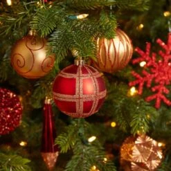 52ct. 6" Red & Gold Shatterproof Ornament Set -Northlight Sale Store D322171S 4