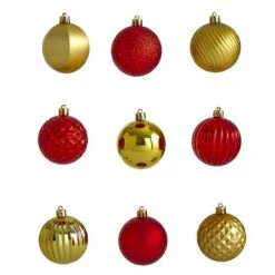 101ct. 2" Red & Gold Shatterproof Ball Ornaments -Northlight Sale Store D322174S 3