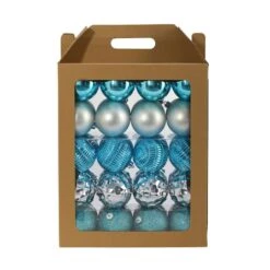 40ct. 3" Blue & Silver Shatterproof Ball Ornaments