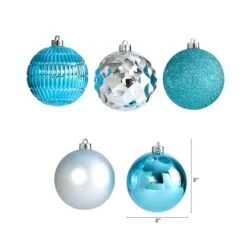 40ct. 3" Blue & Silver Shatterproof Ball Ornaments 8 40ct. 3" Blue & Silver Shatterproof Ball Ornaments -Northlight Sale Store D322176S 2