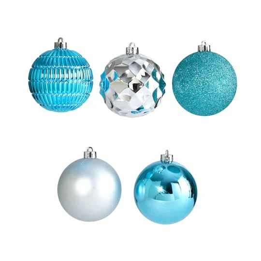 40ct. 3" Blue & Silver Shatterproof Ball Ornaments 4 40ct. 3" Blue & Silver Shatterproof Ball Ornaments - Image 4