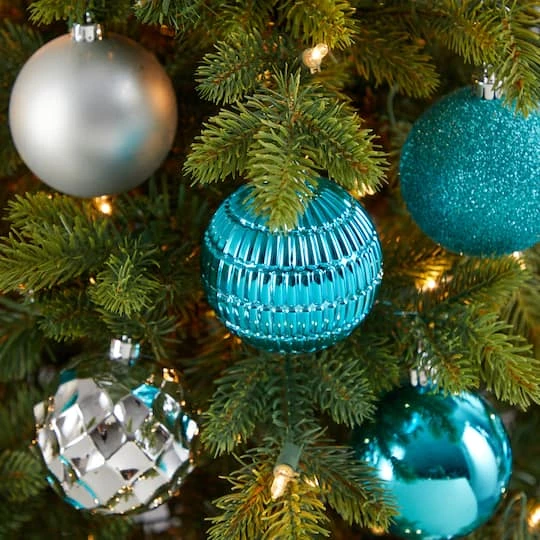 40ct. 3" Blue & Silver Shatterproof Ball Ornaments 5 40ct. 3" Blue & Silver Shatterproof Ball Ornaments - Image 5