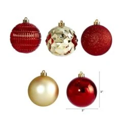 40ct. 3" Red & Gold Shatterproof Ball Ornaments -Northlight Sale Store D322177S 2