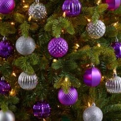 101ct. 2" Purple & Silver Shatterproof Ball Ornaments -Northlight Sale Store D322178S 4