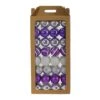 64ct. 3" Purple & Silver Shatterproof Ball Ornaments