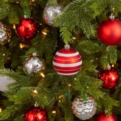 64ct. 3" Red & Silver Shatterproof Ball Ornaments 11 64ct. 3" Red & Silver Shatterproof Ball Ornaments -Northlight Sale Store D322181S 5