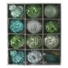 12ct. 4" Green & Silver Shatterproof Luxe Ornament Set