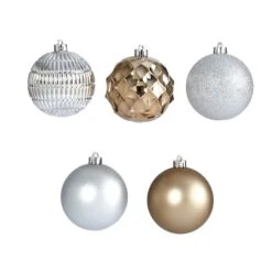 40ct. 3" Gold & Silver Shatterproof Ball Ornaments -Northlight Sale Store D322193S 3