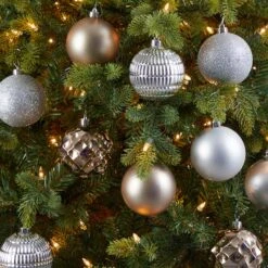 40ct. 3" Gold & Silver Shatterproof Ball Ornaments -Northlight Sale Store D322193S 5
