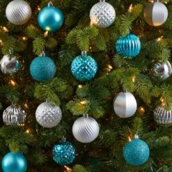 101ct. 2" Blue & Silver Shatterproof Ball Ornaments -Northlight Sale Store D322196S 4