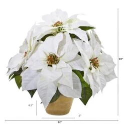 13" Poinsettia Arrangement In Ceramic Vase -Northlight Sale Store D322287S 2