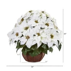 22" Poinsettia Arrangement In Decorative Planter -Northlight Sale Store D322307S 2