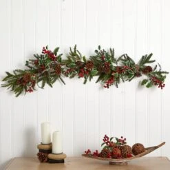 4.5ft. Holly Berry Garland -Northlight Sale Store D322383S 12