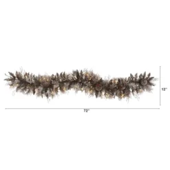 6ft. LED Flocked Pine & Pinecone Christmas Garland -Northlight Sale Store D322388S 2