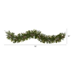 6ft. LED Snow Tipped Berries & Pine Christmas Garland 9 6ft. LED Snow Tipped Berries & Pine Christmas Garland -Northlight Sale Store D322393S 2