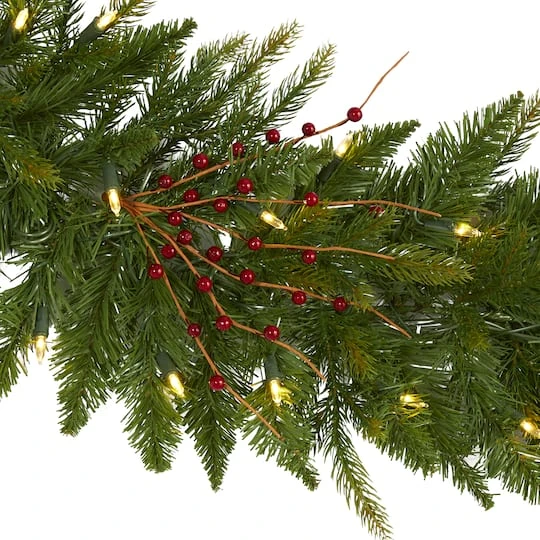 6ft. LED Christmas Pine & Berries Garland 3 6ft. LED Christmas Pine & Berries Garland - Image 3