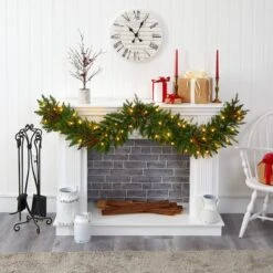 6ft. LED Christmas Pine & Berries Garland 8 6ft. LED Christmas Pine & Berries Garland -Northlight Sale Store D322395S 4