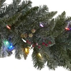 6ft. LED Flocked Pine Christmas Garland -Northlight Sale Store D322397S 3