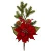 Red Poinsettia, Berry & Pine Pick, 6ct.