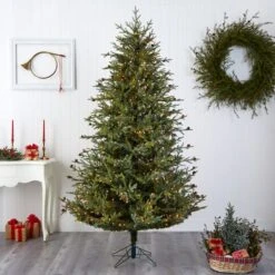 7.5ft. Pre-Lit Classic Pine & Pinecone Artificial Christmas Tree, Clear Lights -Northlight Sale Store D322450S 15