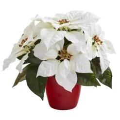12" Potted White Poinsettia Set -Northlight Sale Store D322502S 13
