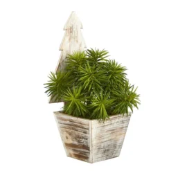 15" Unlit Succulent Artificial Plant In Christmas Tree Planter -Northlight Sale Store D322510S 3
