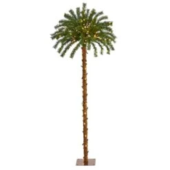 5ft. Pre-Lit Palm Artificial Christmas Tree, Warm White LED Lights