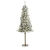 5ft. Pre-Lit Flocked Alpine Artificial Christmas Tree, Clear Lights