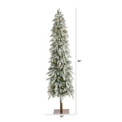 7.5ft. Pre-Lit Flocked Washington Alpine Artificial Christmas Tree, Warm White LED Lights -Northlight Sale Store D322543S 2