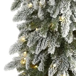 7.5ft. Pre-Lit Flocked Washington Alpine Artificial Christmas Tree, Warm White LED Lights -Northlight Sale Store D322543S 3