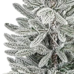 3.5ft. Pre-Lit Flocked Manchester Spruce Christmas Tree In White Planter 12 3.5ft. Pre-Lit Flocked Manchester Spruce Christmas Tree In White Planter -Northlight Sale Store D322561S 5