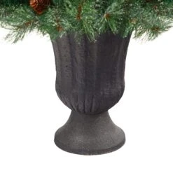 50" Unlit Snowed French Alps Mountain Pine Artificial Christmas Tree In Charcoal Planter -Northlight Sale Store D322596S 4