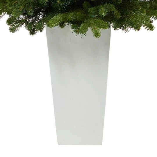3.5ft. Pre-Lit Washington Fir Artificial Christmas Tree In Tower Planter, Clear Lights 7 3.5ft. Pre-Lit Washington Fir Artificial Christmas Tree In Tower Planter, Clear Lights - Image 7