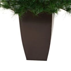 3.5ft. Unlit Yukon Mixed Pine Artificial Christmas Tree In Bronze Metal Planter -Northlight Sale Store D322761S 4