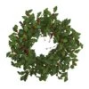 28" Green Holly & Berry Wreath