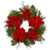 28" Poinsettia & Pine Wreath
