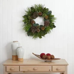 2.3ft. Pinecone & Pine Wreath 6 2.3ft. Pinecone & Pine Wreath -Northlight Sale Store D322813S 12