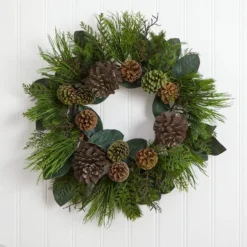 2.3ft. Pinecone & Pine Wreath 7 2.3ft. Pinecone & Pine Wreath -Northlight Sale Store D322813S 13