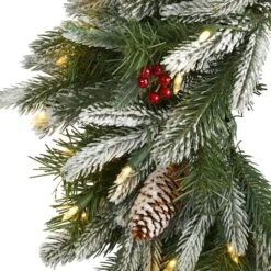 24" LED Snowed Pinecone Christmas Wreath -Northlight Sale Store D322841S 3