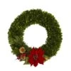 18'' Tea Leaf, Poinsettia & Pine Wreath