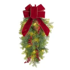 Haute Decor 20" Pre-lit Classic Christmas Chairback Swag